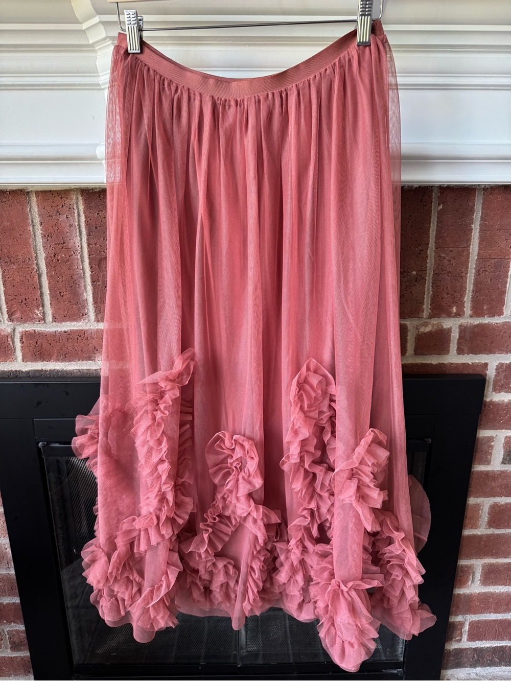 Anthropologie Felicity Ruffled Tulle Midi Skirt - Size M